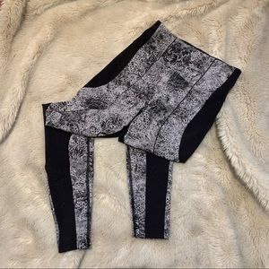 Lululemon black and white floral leggings